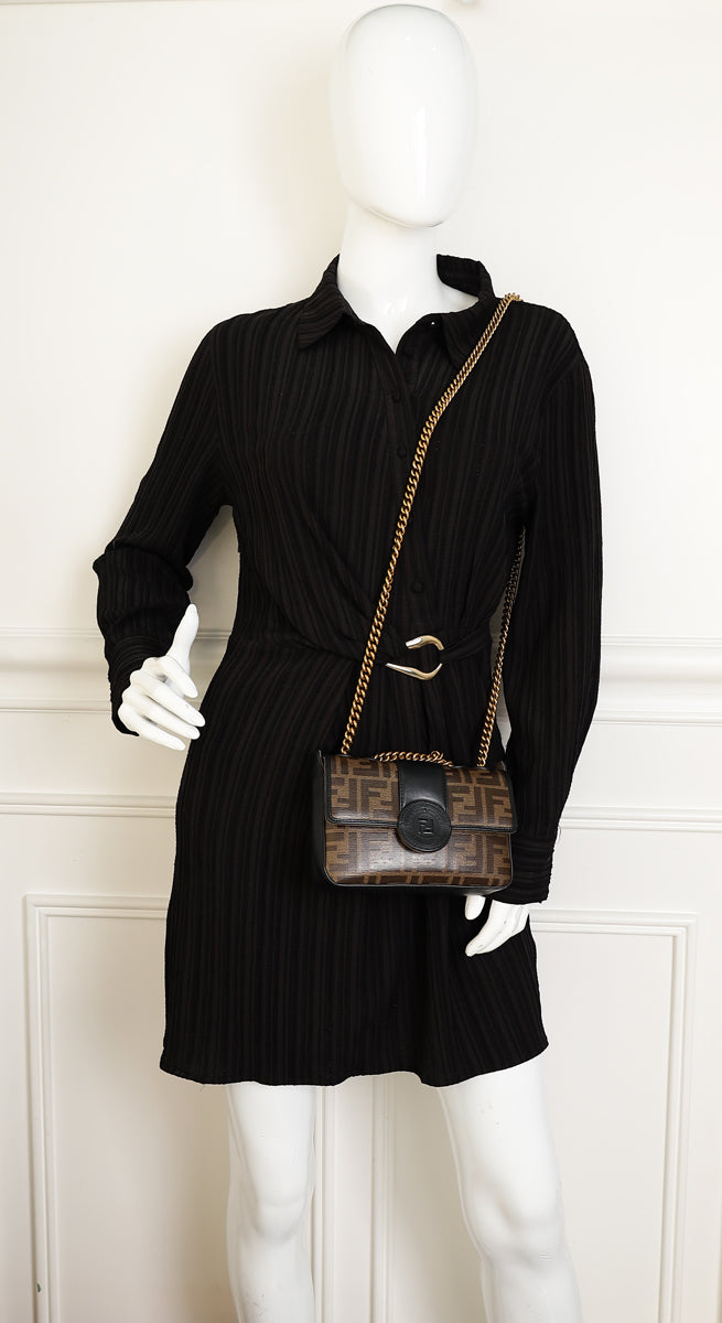 Fendi Bicolor FF 1974 Stamp Patch Flap Bag