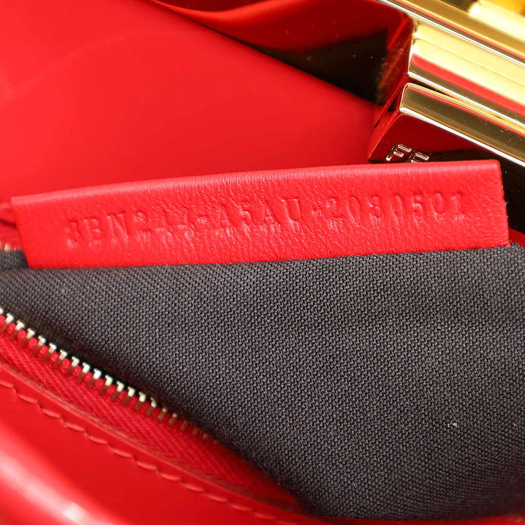 Fendi Red Peekaboo Vernis Mini Bag