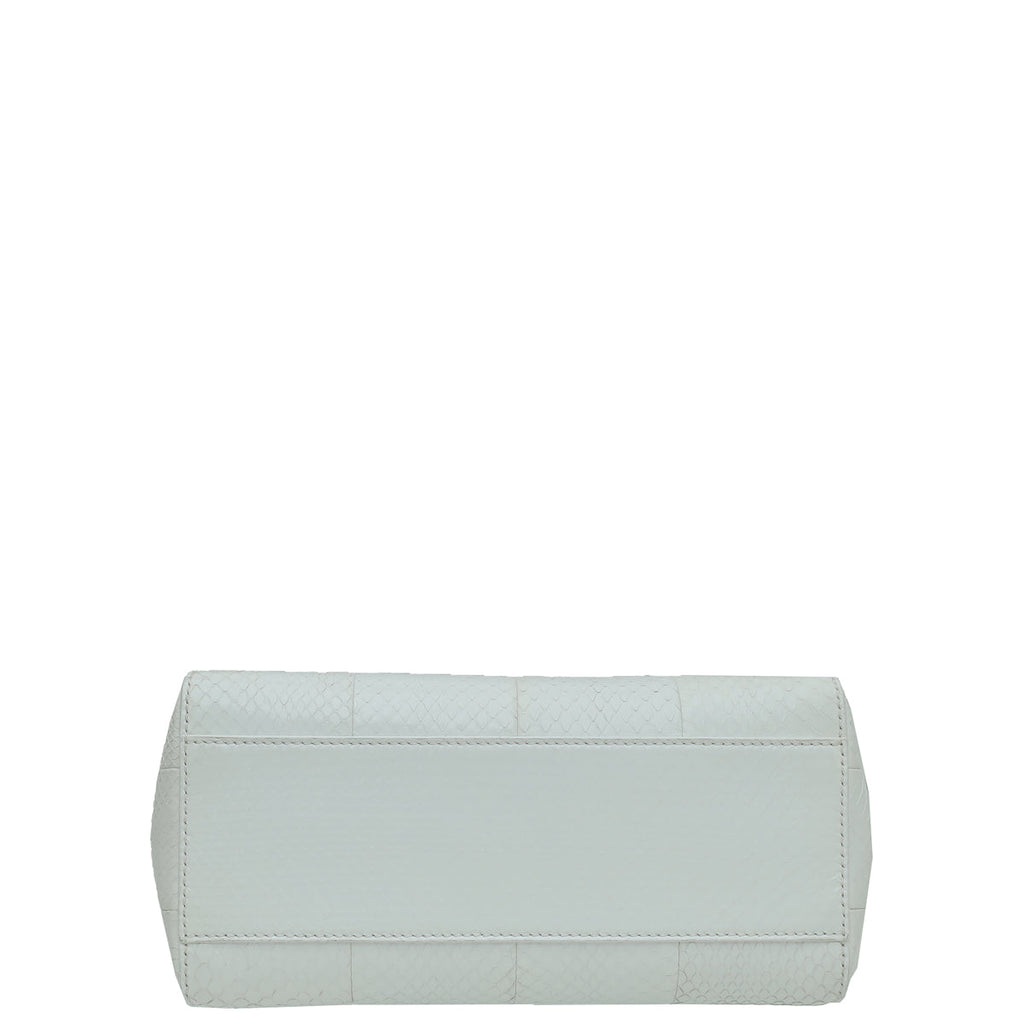 Fendi White Python Mini Peekaboo Bag