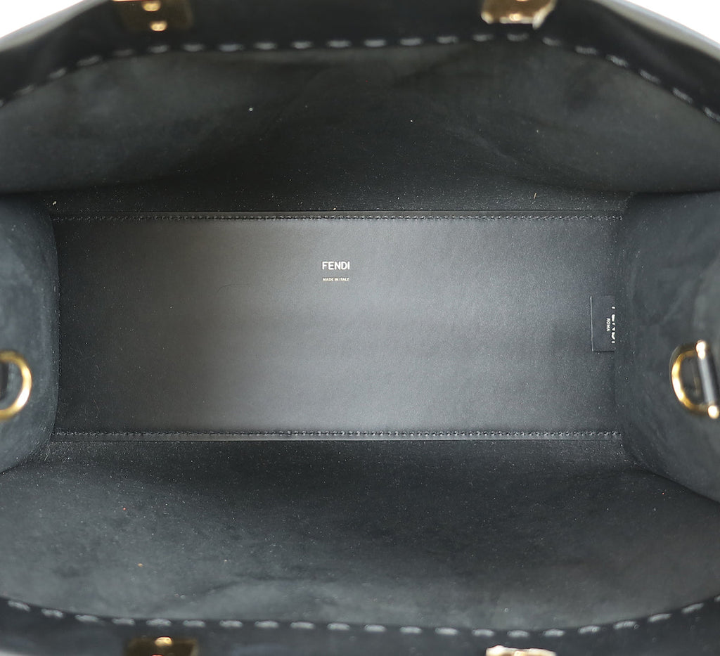 Fendi Black Sunshine Medium Shopping Tote Bag