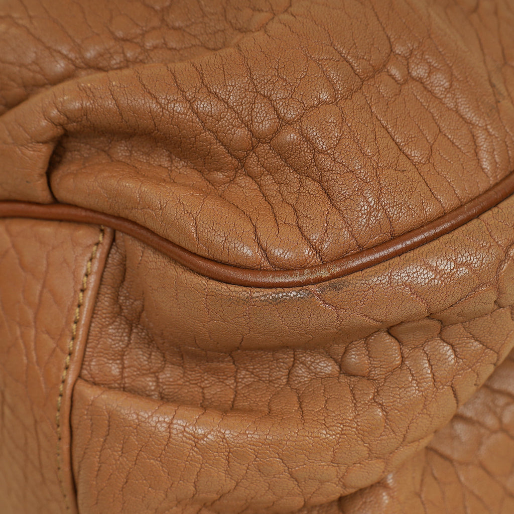 Fendi Camel Mia Leather Chain Tote Bag Large
