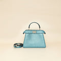 Fendi Metallic Blue Selleria Peekaboo ISeeU Petite Bag