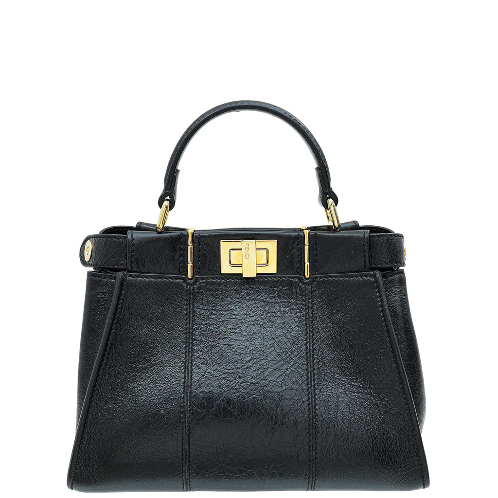 Fendi Black Peekaboo Glossy Mini Bag