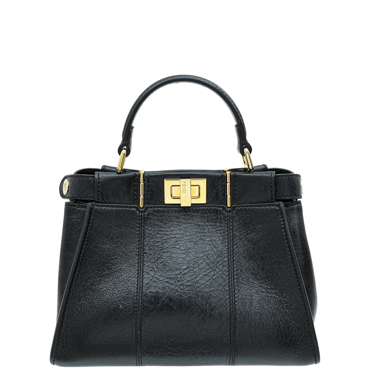 Fendi Black Peekaboo Glossy Mini Bag