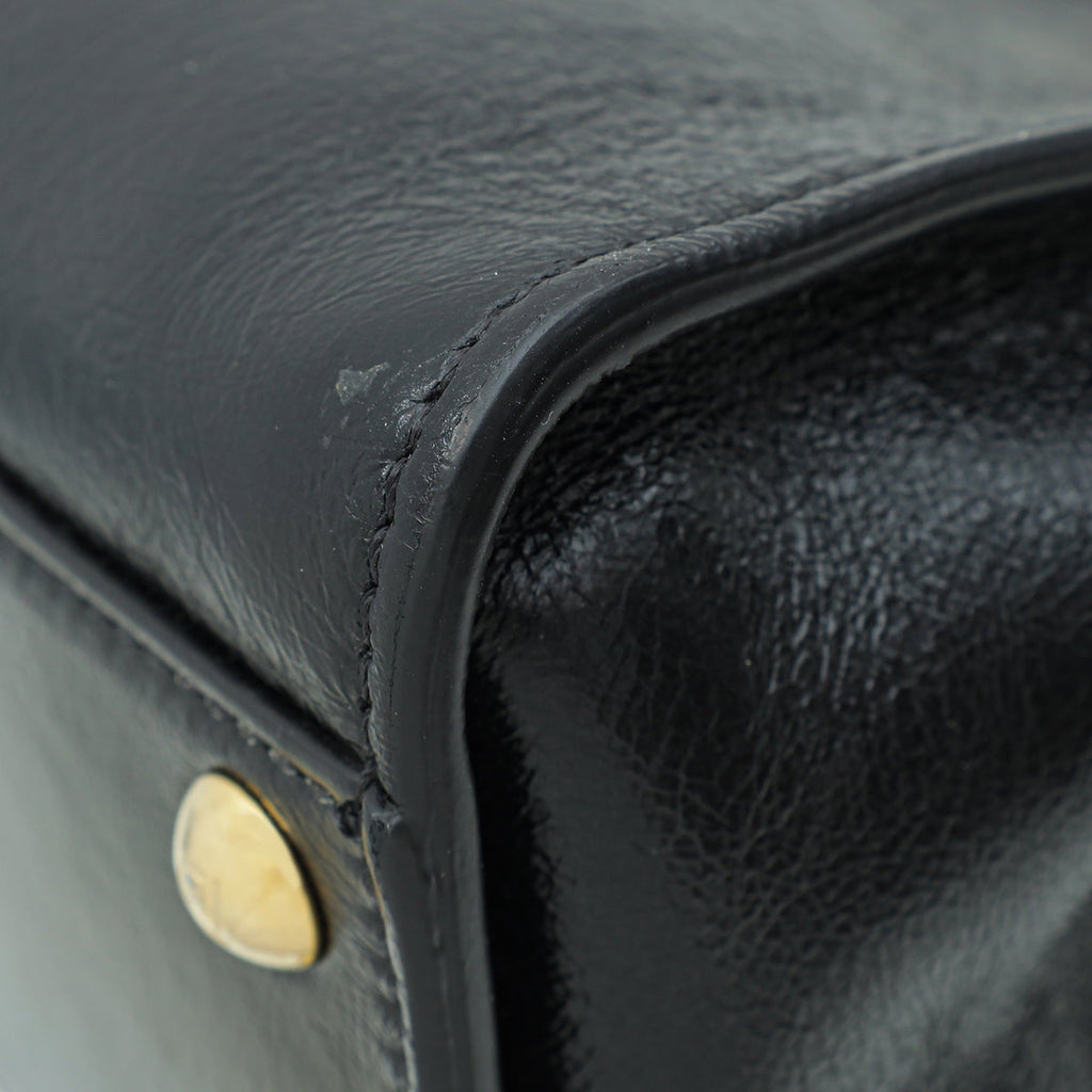 Fendi Black Peekaboo Glossy Mini Bag