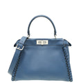 Fendi Navy Blue Whipstitch Peekaboo Regular Bag