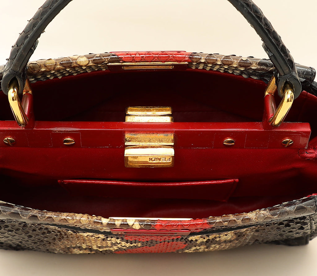Fendi Bicolor Peekaboo Python Mini Bag