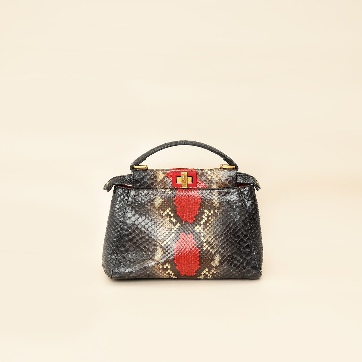 Fendi Bicolor Peekaboo Python Mini Bag