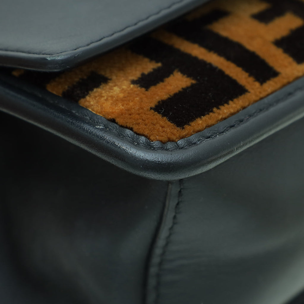 Fendi Bicolor Kan I Calfskin Velvet Small Bag