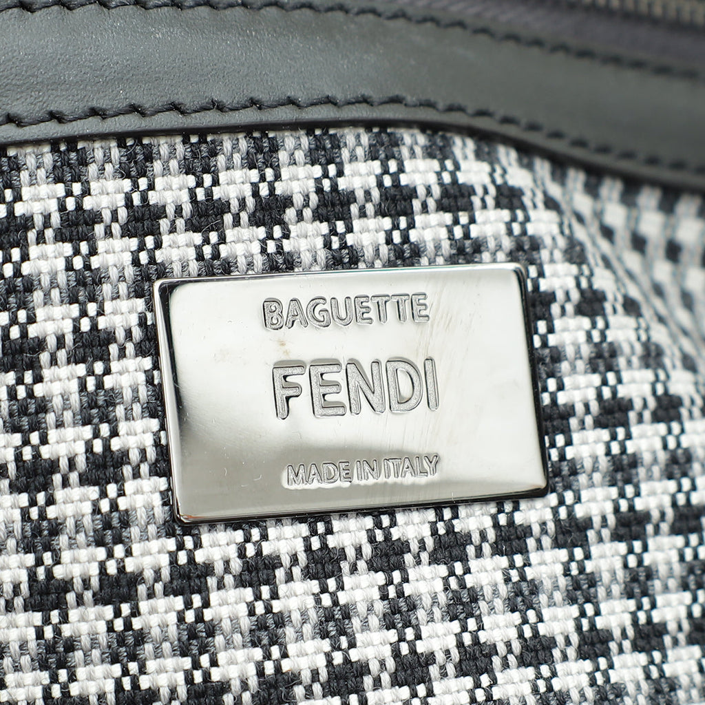 Fendi Bicolor FF Embroidered Baguette Bag