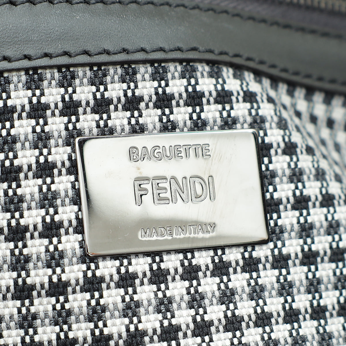 Fendi Bicolor FF Embroidered Baguette Bag