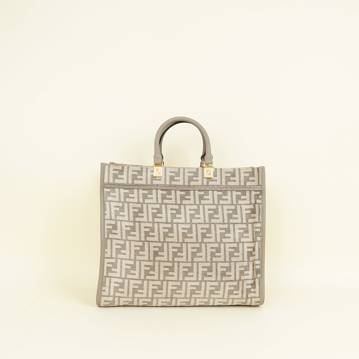 Fendi Dove Grey Sunshine Medium Shopping Tote Bag