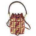 Fendi Bicolor FF Raffia Mon Tresor Mini Bucket Bag