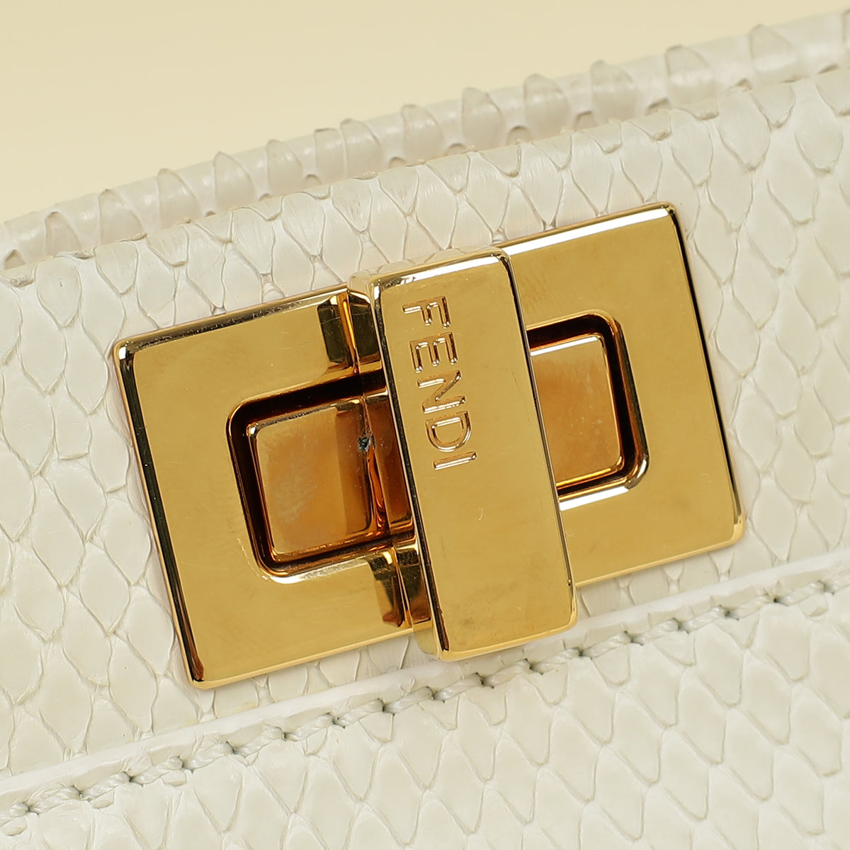Fendi Vintage White Python Mini Peekaboo Bag