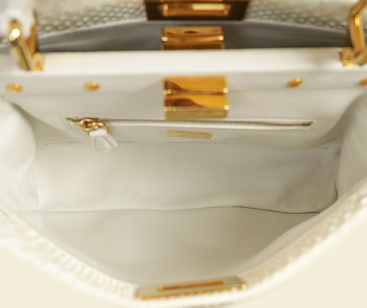 Fendi Vintage White Python Mini Peekaboo Bag