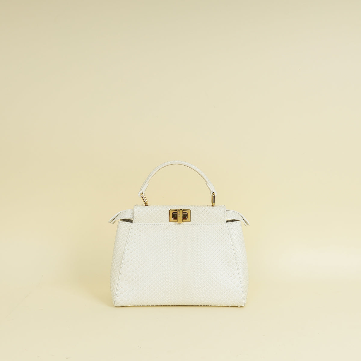 Fendi Vintage White Python Mini Peekaboo Bag