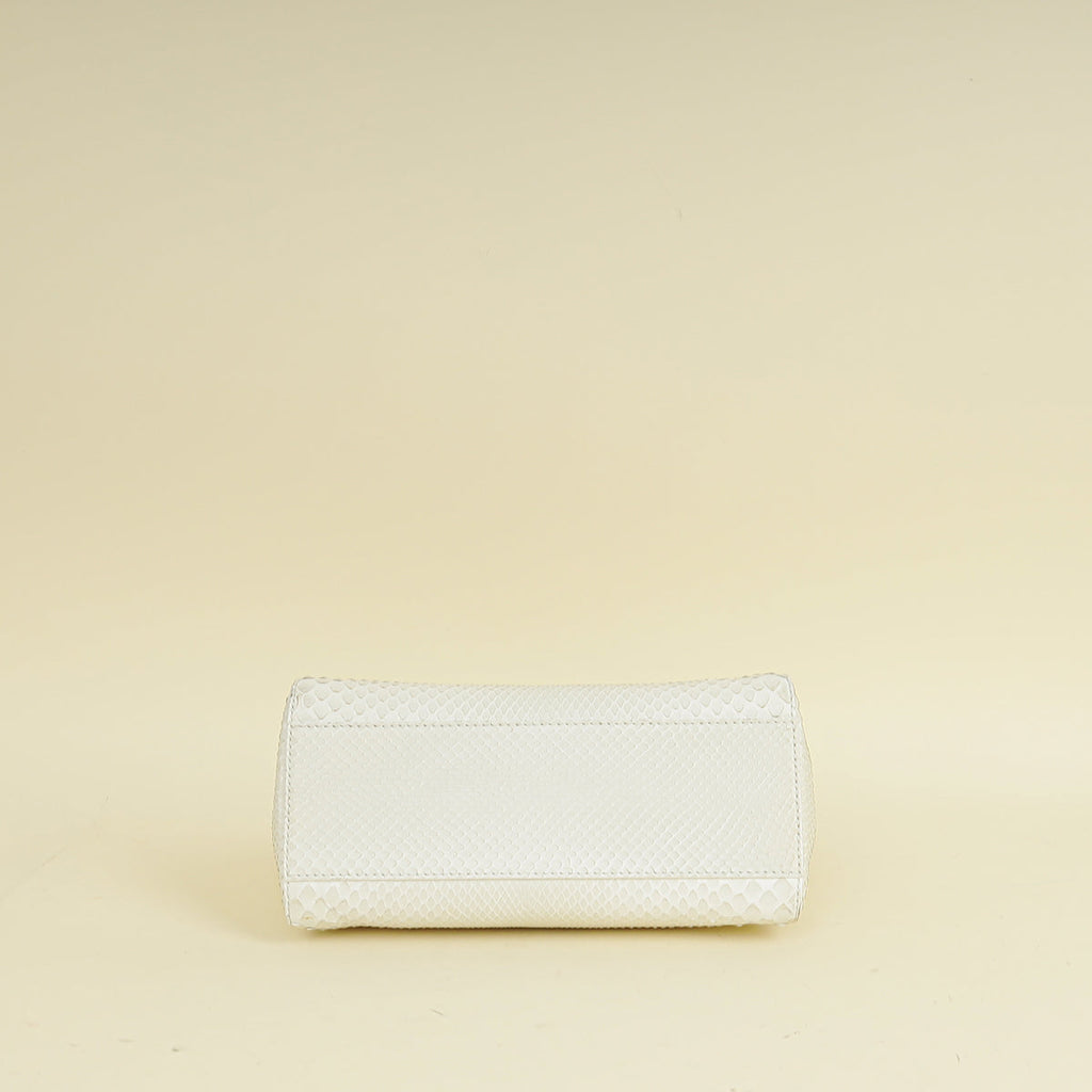 Fendi Vintage White Python Mini Peekaboo Bag