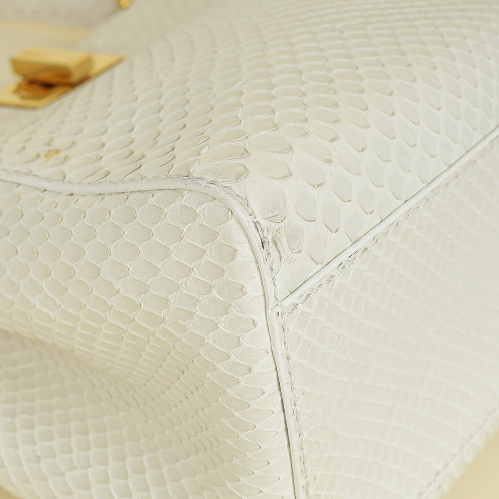 Fendi Vintage White Python Mini Peekaboo Bag