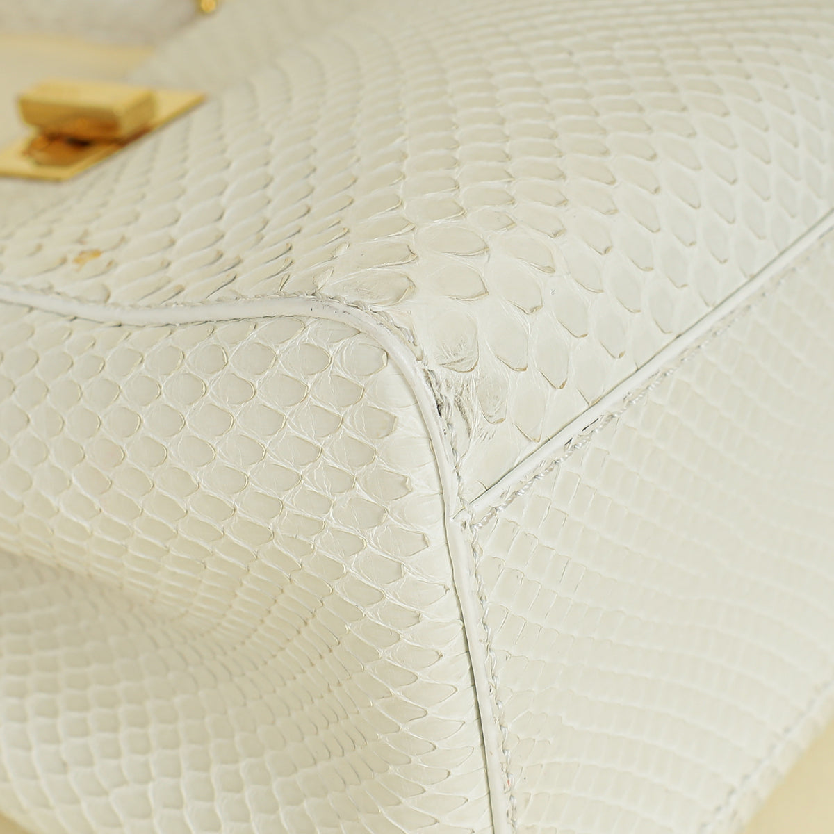 Fendi Vintage White Python Mini Peekaboo Bag