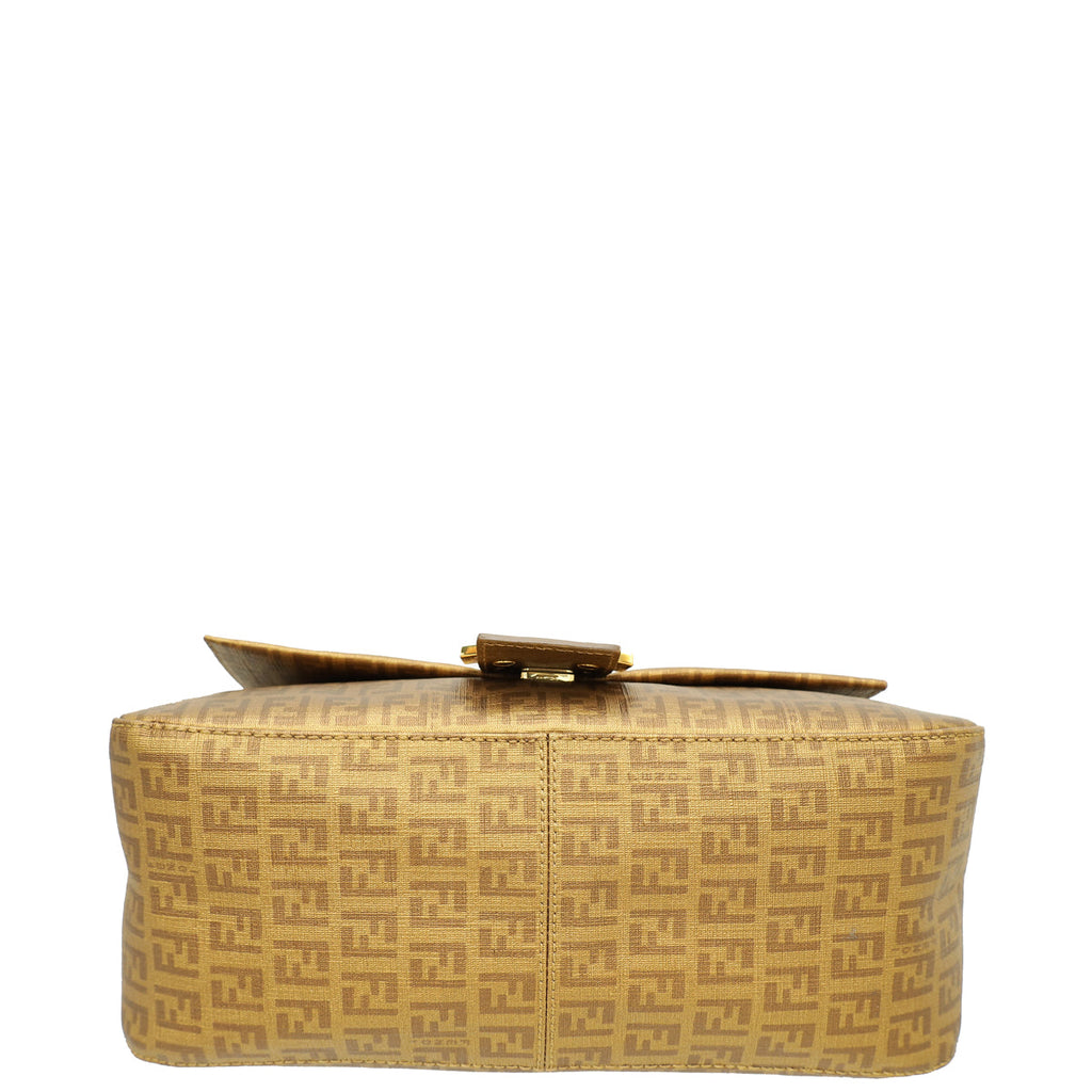 Fendi Metallic Gold Zucchino Mama Baguette Bag