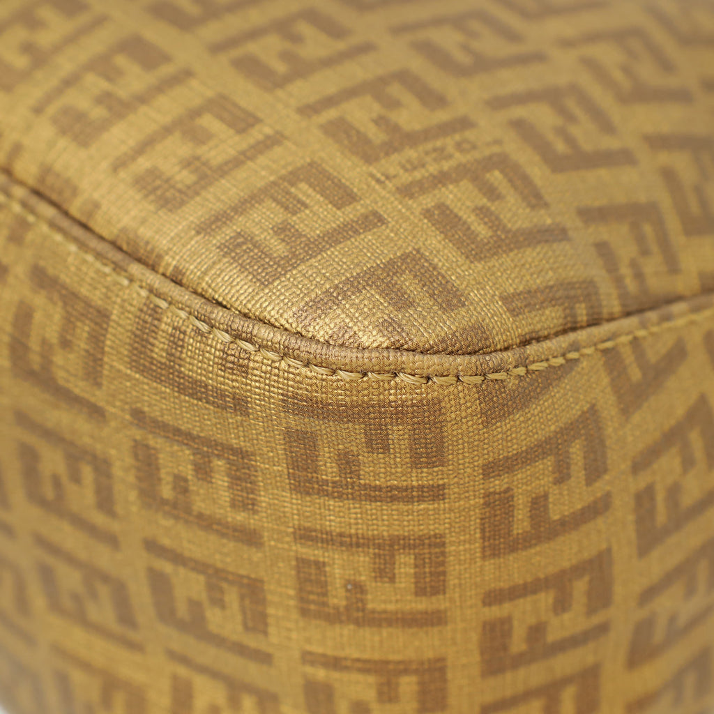 Fendi Metallic Gold Zucchino Mama Baguette Bag