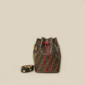 Fendi Brown FF Embossed Mon Tresor Bucket Bag