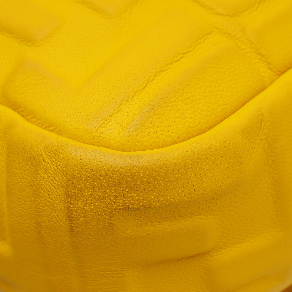 Fendi Yellow FF Embossed Baguette Medium Bag