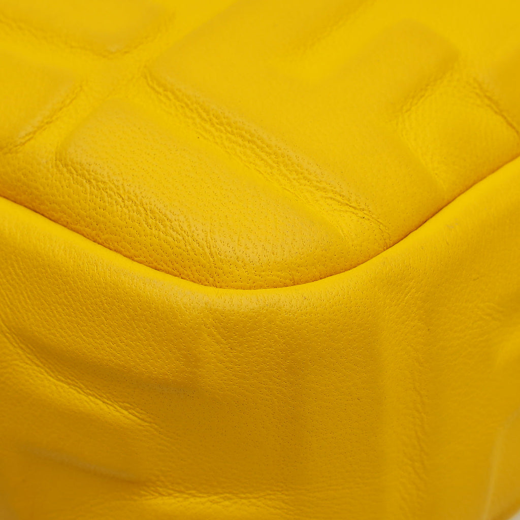 Fendi Yellow FF Embossed Baguette Medium Bag