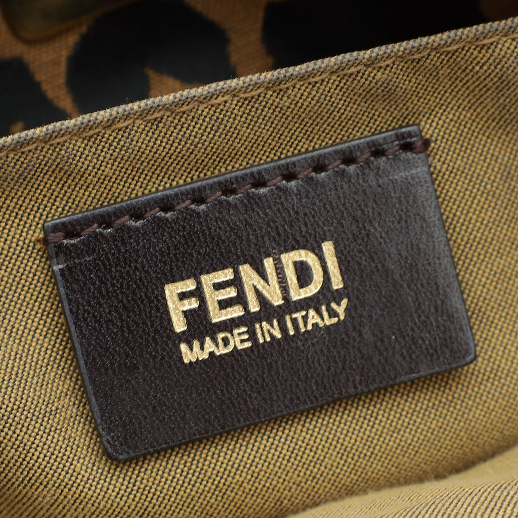 Fendi Bicolor Zucca Animal Chef Shopping Tote Medium Bag