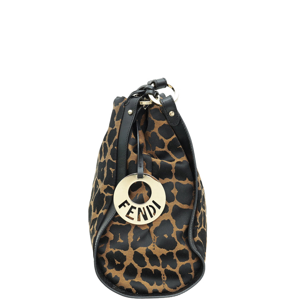 Fendi Bicolor Zucca Animal Chef Shopping Tote Medium Bag