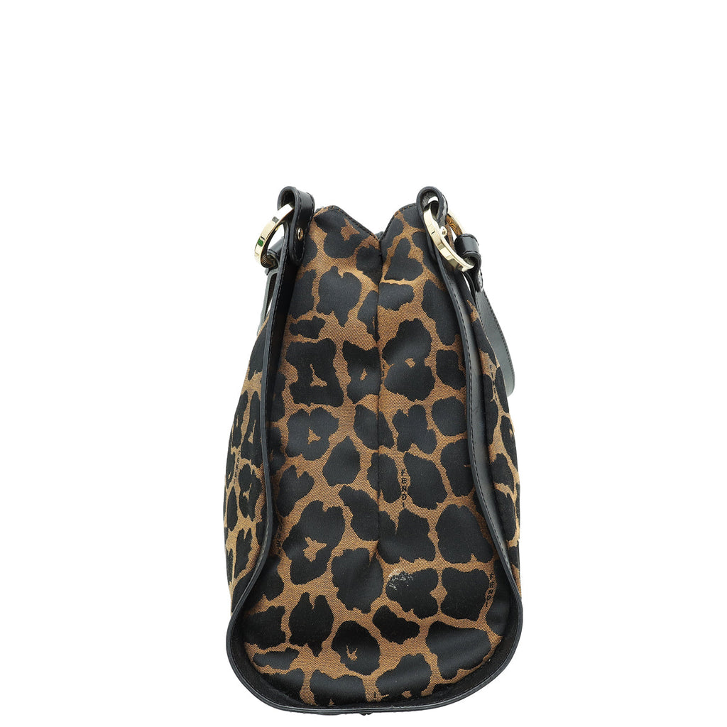 Fendi Bicolor Zucca Animal Chef Shopping Tote Medium Bag