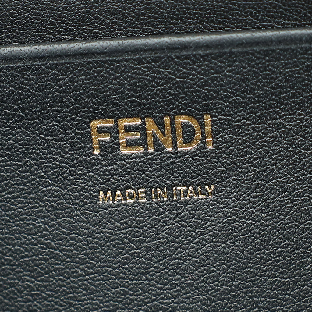Fendi Brown FF Baguette Mini Sheepskin Fur Shoulder Bag