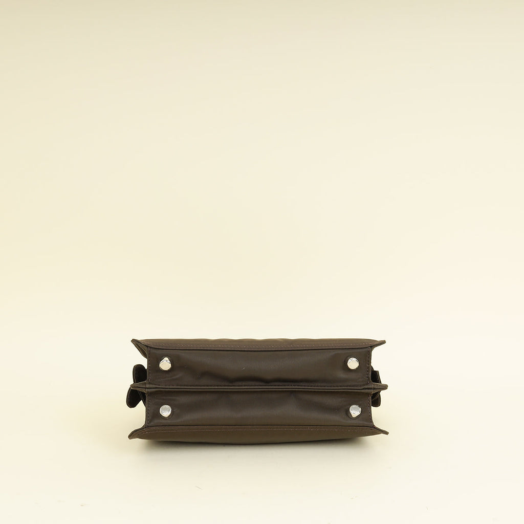 Fendi Ebene Sunflower Mini Peekaboo I SEE U Satchel Bag