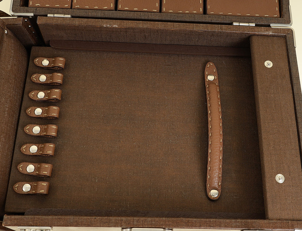 Fendi Brown Vintage Selleria Jewelry Holder Trunk Case