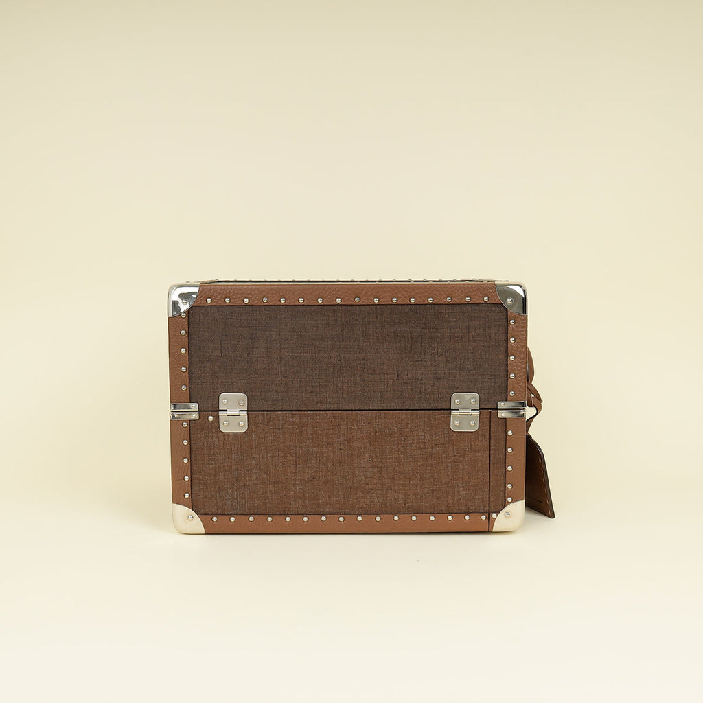 Fendi Brown Vintage Selleria Jewelry Holder Trunk Case