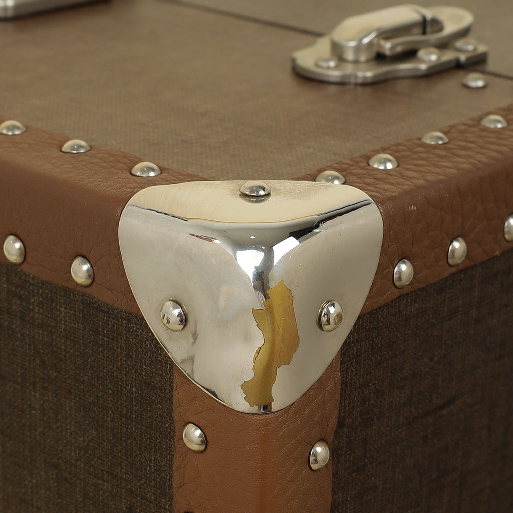 Fendi Brown Vintage Selleria Jewelry Holder Trunk Case