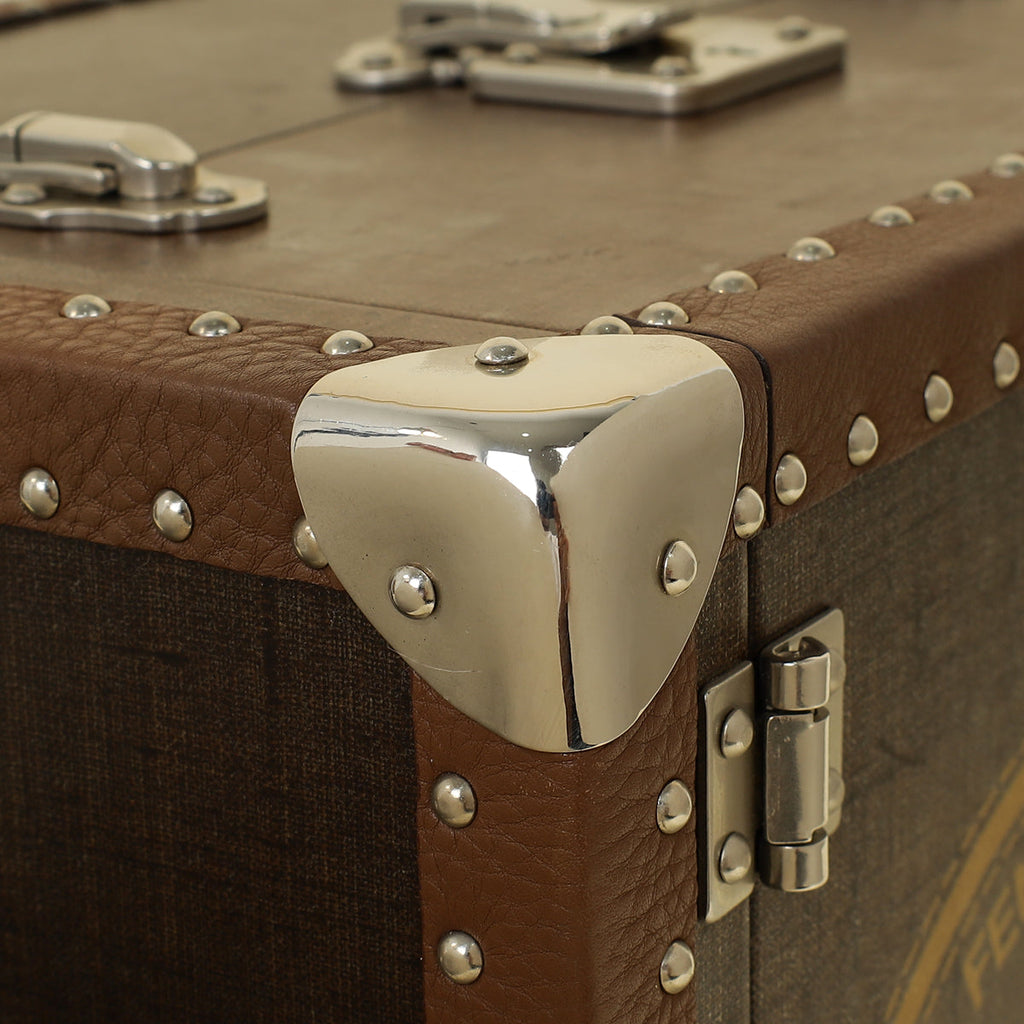 Fendi Brown Vintage Selleria Jewelry Holder Trunk Case