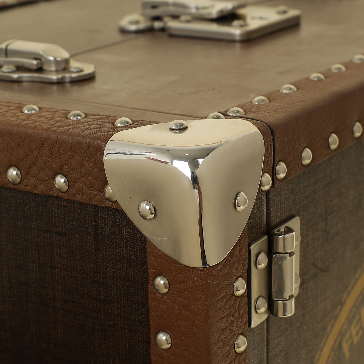Fendi Brown Vintage Selleria Jewelry Holder Trunk Case