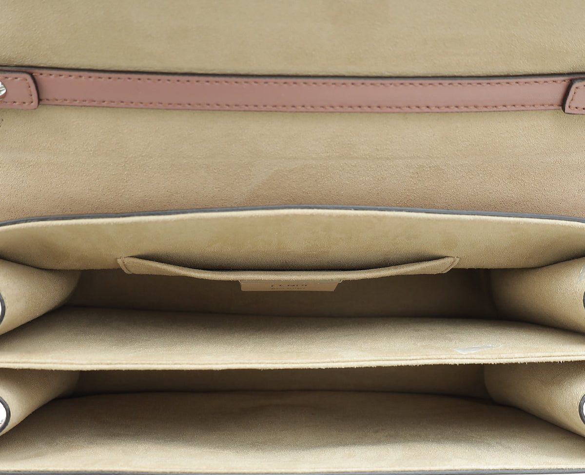 Fendi Old Rose Kan I Scalloped Medium Shoulder Bag