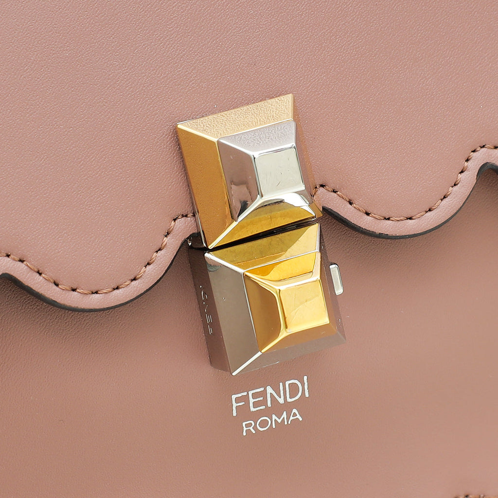 Fendi Old Rose Kan I Scalloped Medium Shoulder Bag