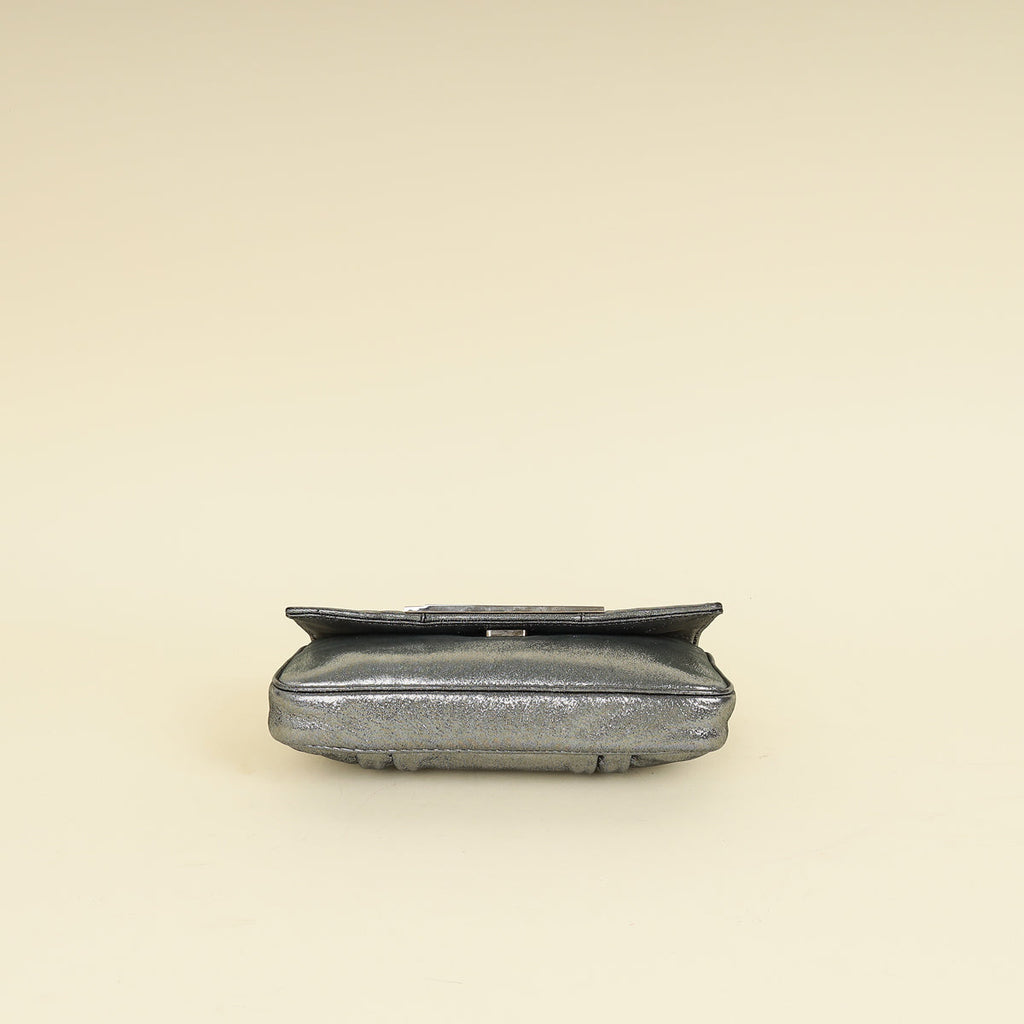 Fendi Metallic Silver Mia Pochette Chain Bag