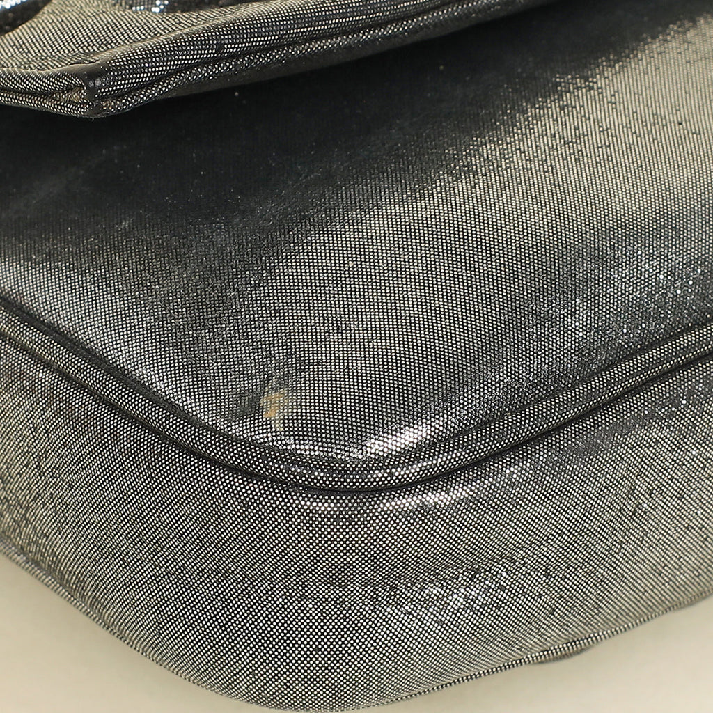 Fendi Metallic Silver Mia Pochette Chain Bag