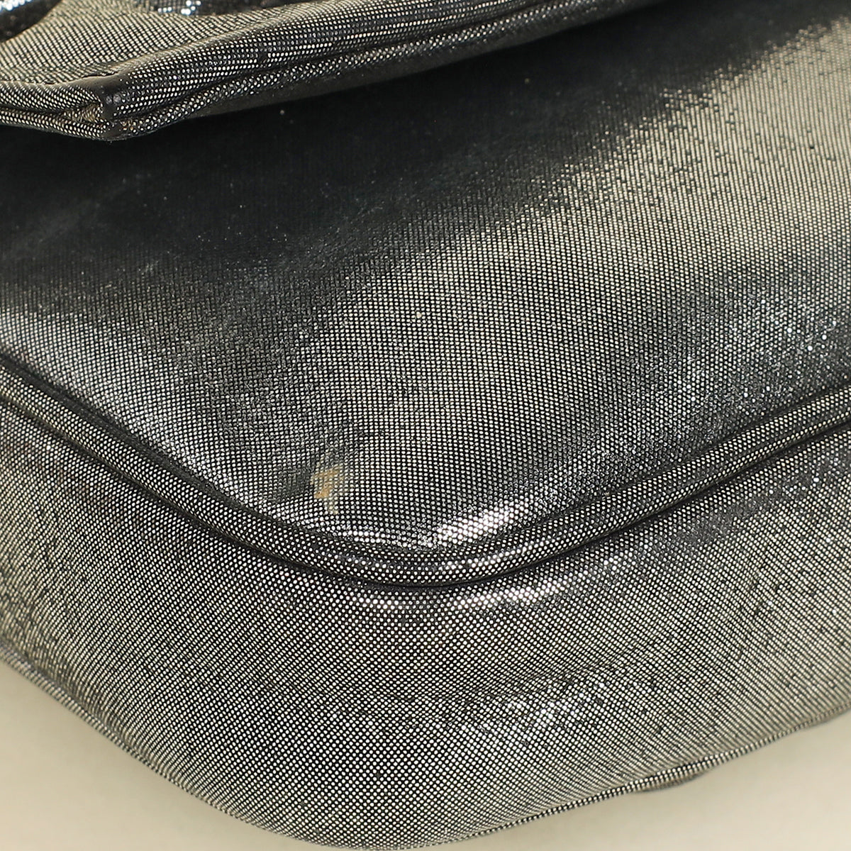 Fendi Metallic Silver Mia Pochette Chain Bag