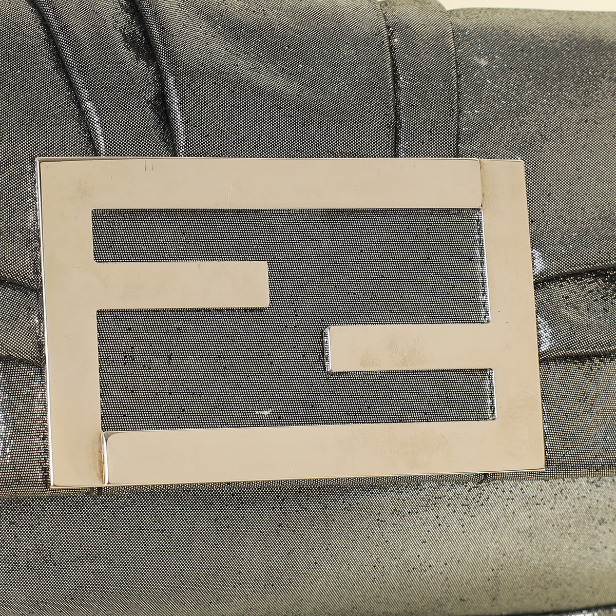 Fendi Metallic Silver Mia Pochette Chain Bag