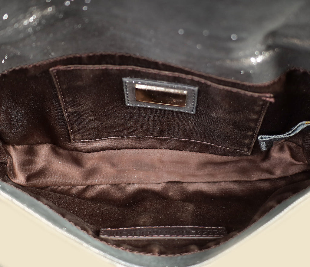 Fendi Metallic Silver Mia Pochette Chain Bag