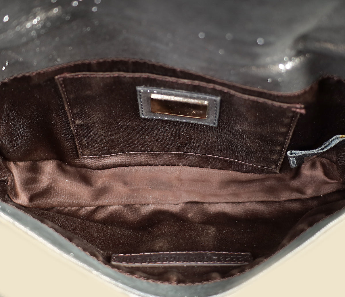 Fendi Metallic Silver Mia Pochette Chain Bag