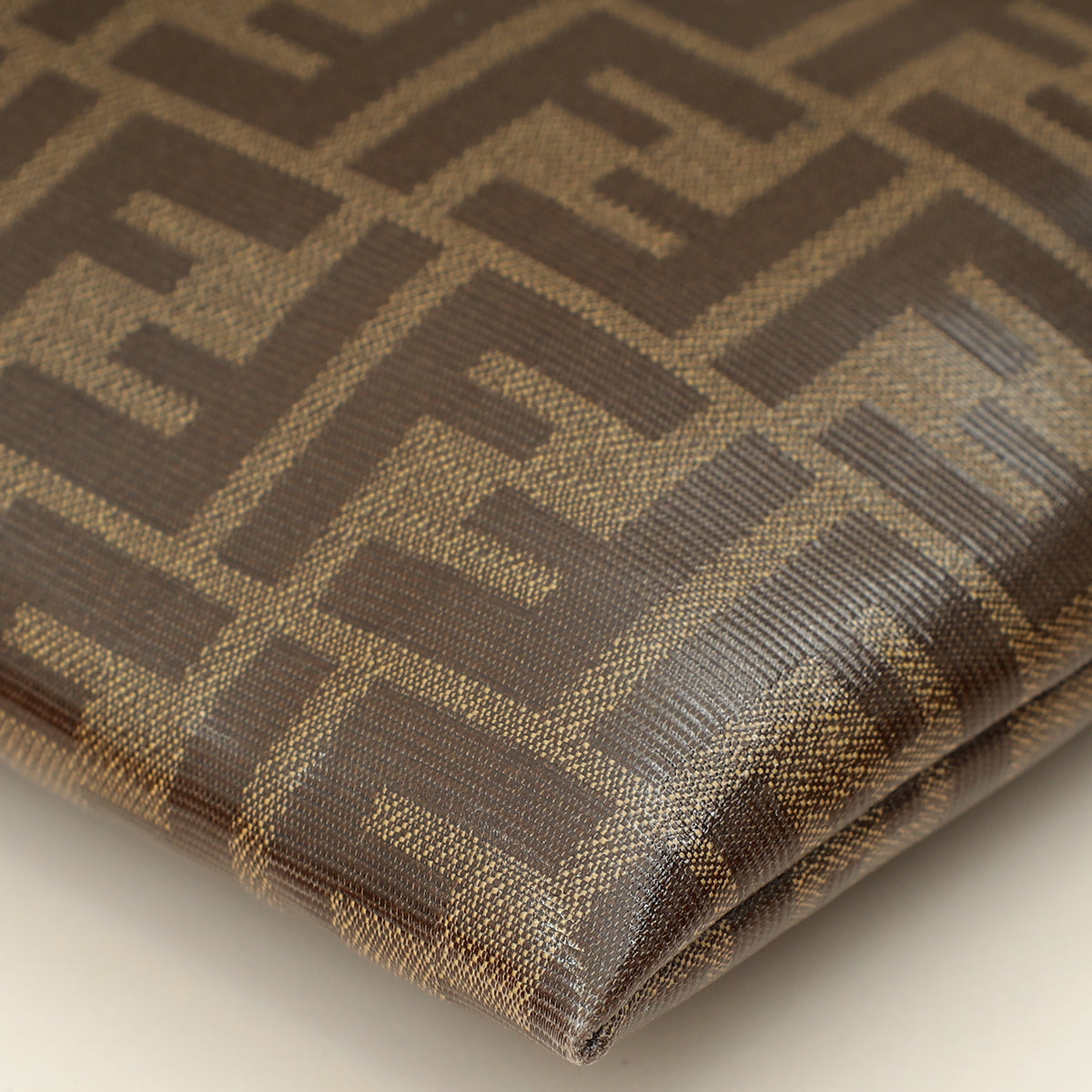 Fendi Brown FF Large Flat Wristlet Pouch
