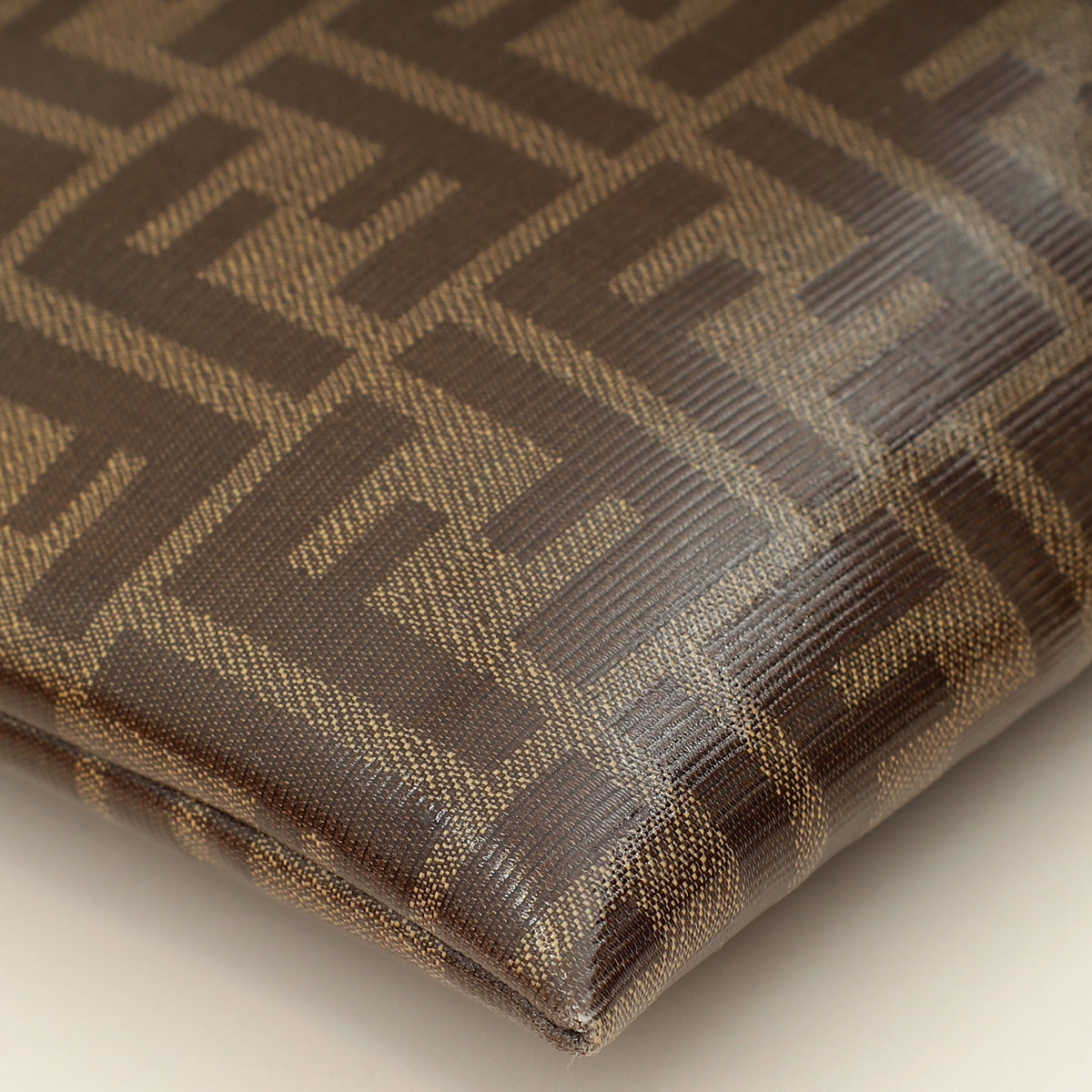 Fendi Brown FF Large Flat Wristlet Pouch