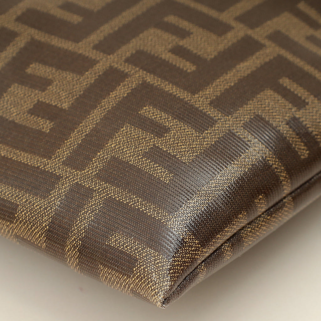 Fendi Brown FF Large Flat Wristlet Pouch