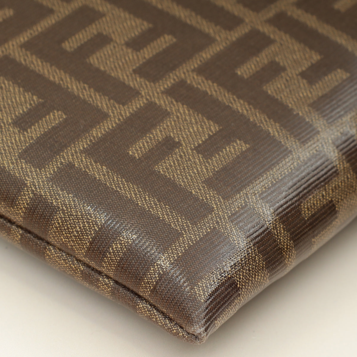 Fendi Brown FF Large Flat Wristlet Pouch